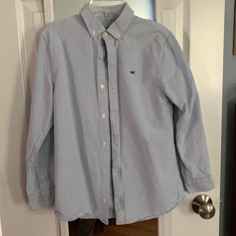 Vineyard‎ Vines Pinstripe Boys Button Down Medium
